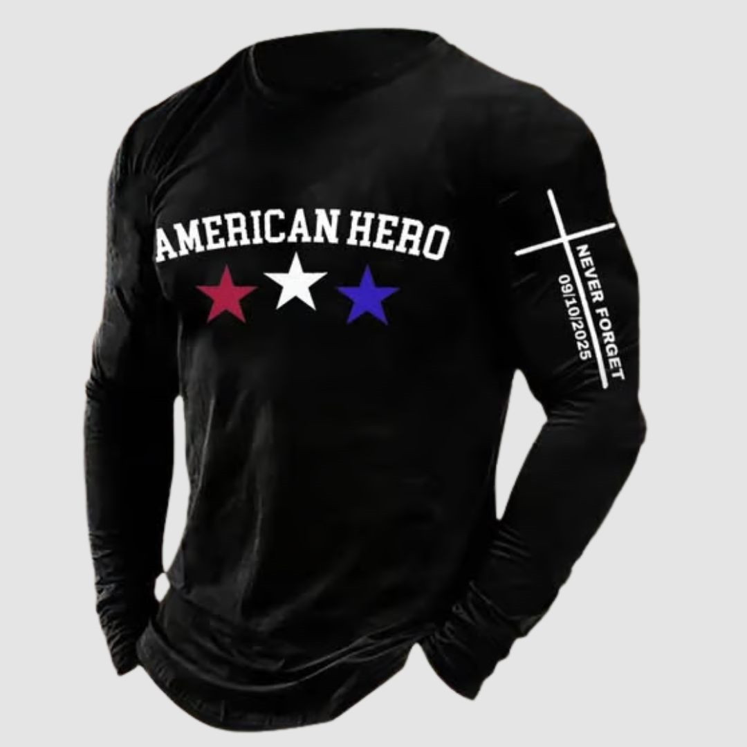 Charlie Kirk American Hero Long Sleeve Shirt Never Forget Charlie Kirk Commemorative Shirt