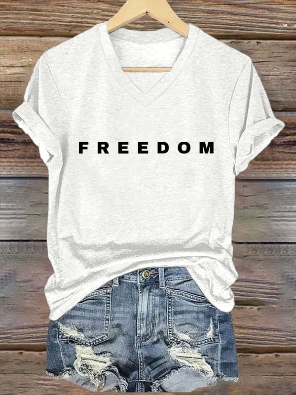 Charlie Kirk American Merch V-neck Shirt Freedom R.I.P Memorial Shirt Presents