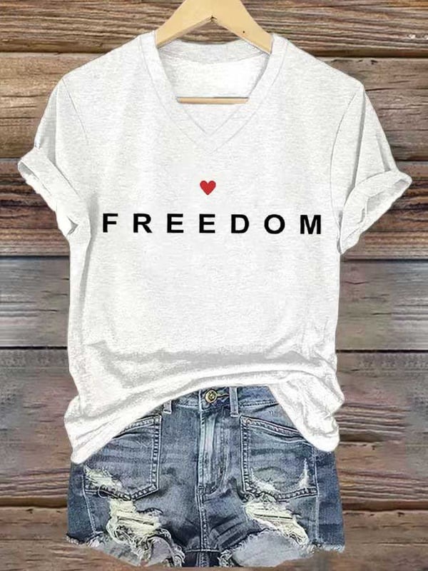 Charlie Kirk American V-Neck Shirt Freedom R.I.P Charlie Kirk Merch Gifts For Patriotics