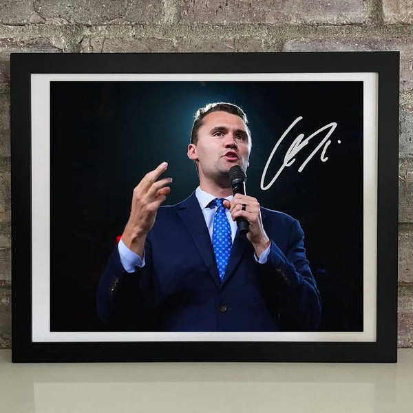 Charlie Kirk Autographed Signed Picture Frame RIP Charlie Kirk Commemorative Gifts