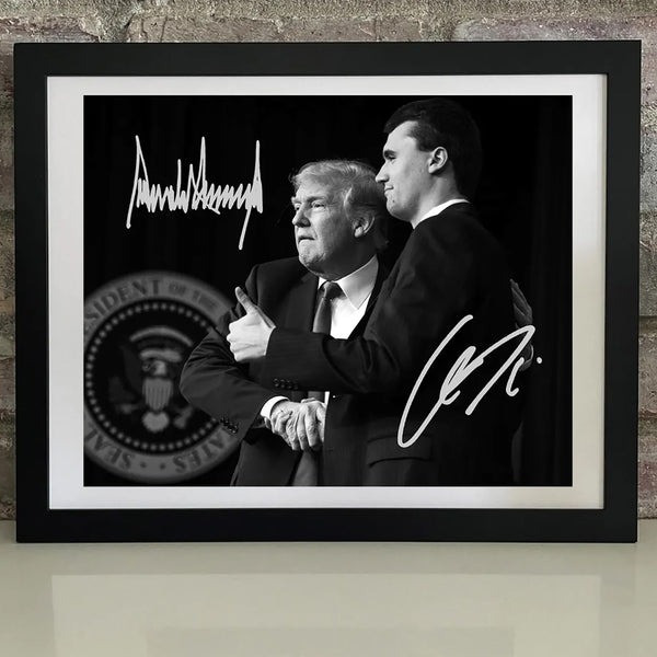 Charlie Kirk Autographed Signed Picture Frames MAGA Trump Supporters Gifts For Fans
