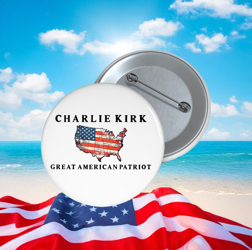 Charlie Kirk Button Great American Patriot Button Freedom Charlie Kirk Merchandise