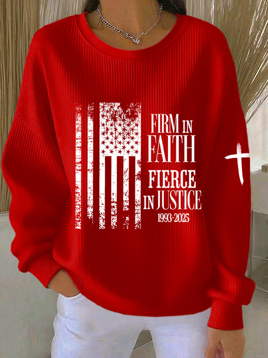Charlie Kirk Christian Sweatshirt Firm In Faith Fierce In Justice 1993 2025 Proud CK Merch