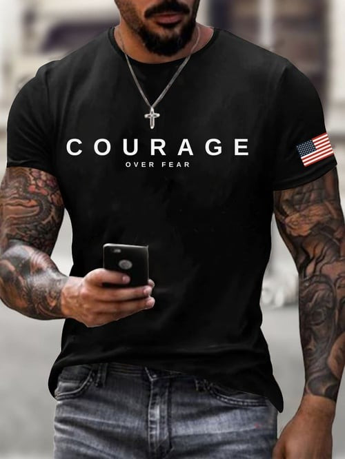 Charlie Kirk Courage Over Fear T-Shirt Forever In Our Hearts Charlie Kirk Commemorative Gifts