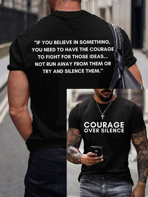 Charlie Kirk Courage Over Silence T-Shirt His Voice Lives on Charlie Kirk Gifts Ideas