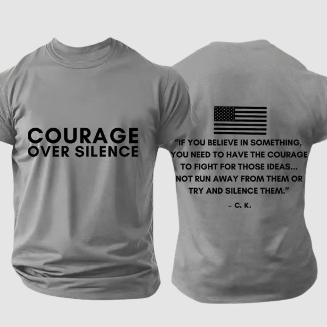Charlie Kirk Courage Over Silence T-Shirt If You Believe In Something Tribute Clothing