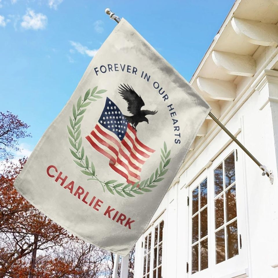 Charlie Kirk Eagle America Flag Forever In Our Hearts Memorial Tribute Presents