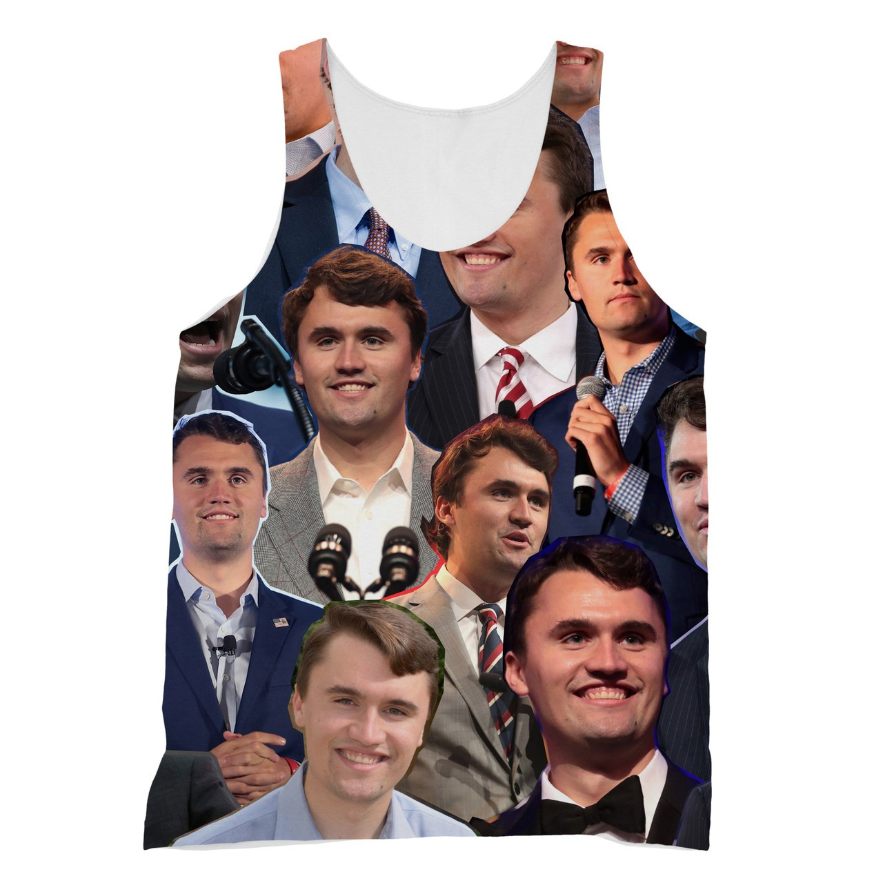 Charlie Kirk Face Collage Meme Tank Top Turning Point USA Charlie Kirk Clothing Gift