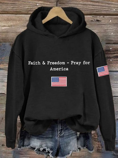 Charlie Kirk Faith And Freedom Hoodie Pray For America Charlie Kirk Tribute Clothing