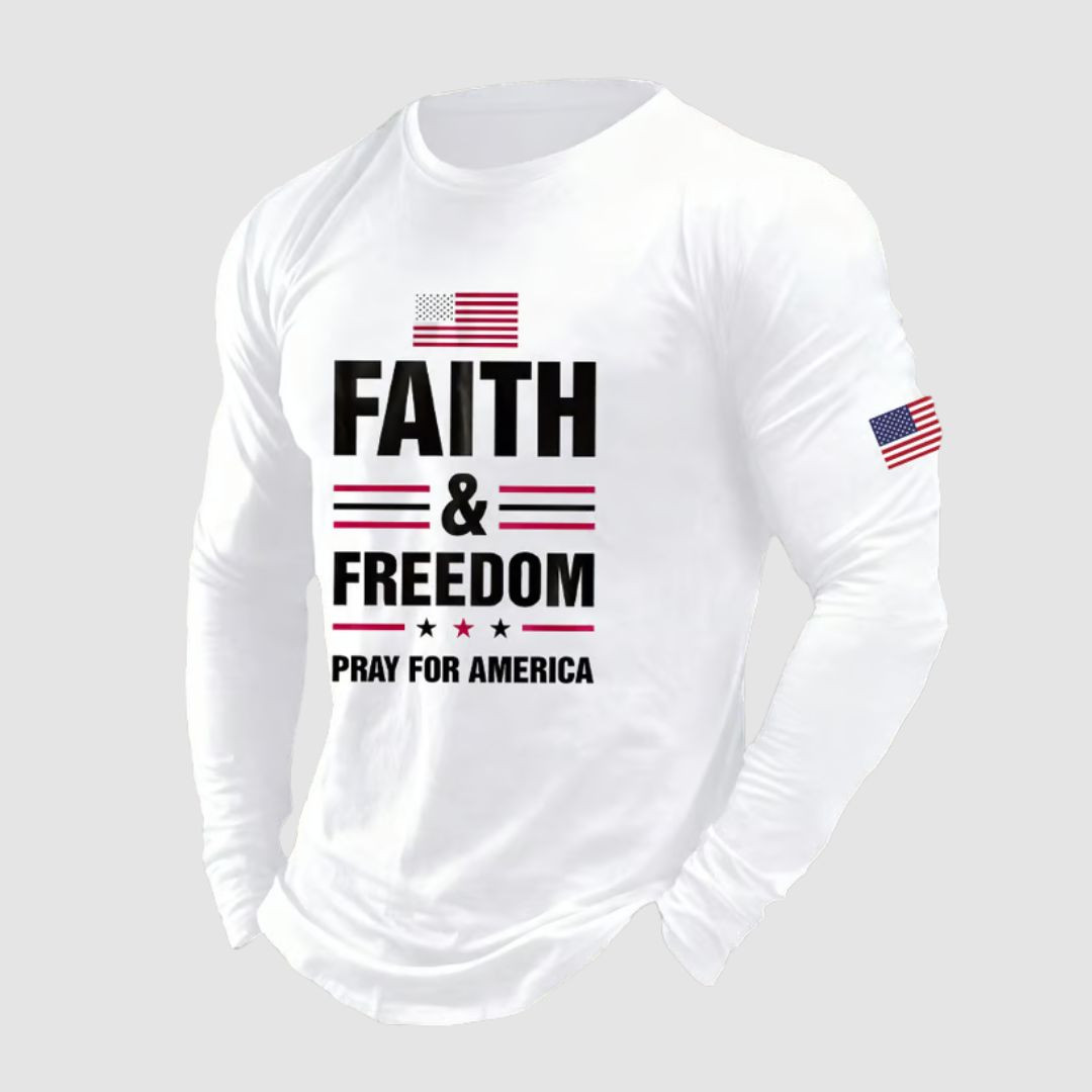 Charlie Kirk Faith And Freedom Long Sleeve Shirt Pray For America Proud Charlie Kirk Shirt