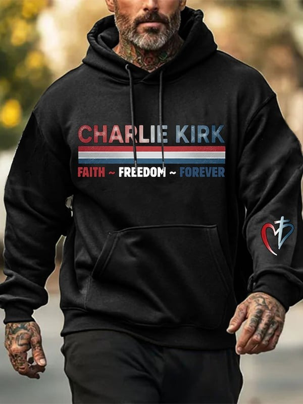 Charlie Kirk Faith Freedom Forever Hoodie Holy Cross Charlie Kirk Christians Gifts