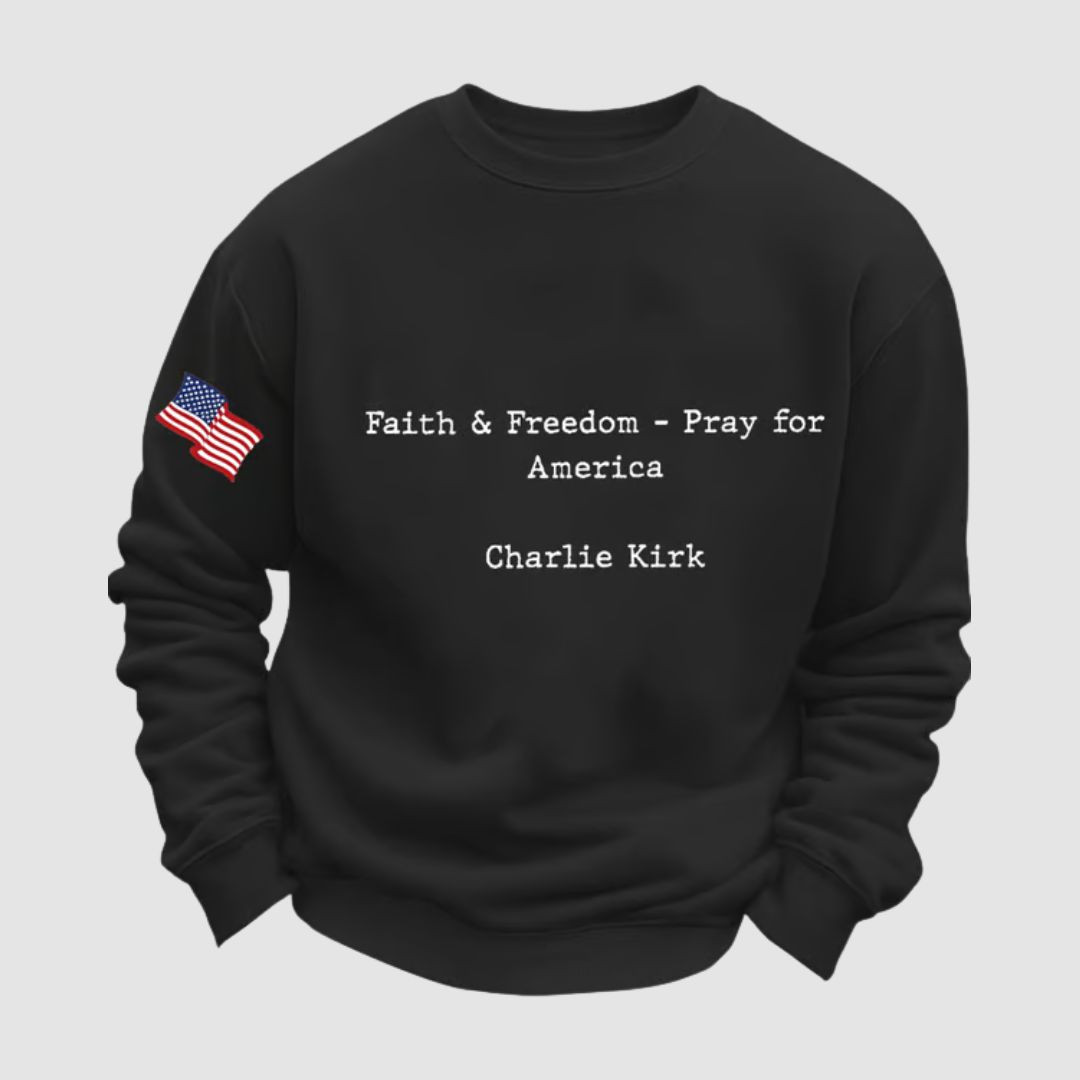 Charlie Kirk Faith Freedom Sweatshirt Pray For America Charlie Kirk Best Proud Merch Gifts