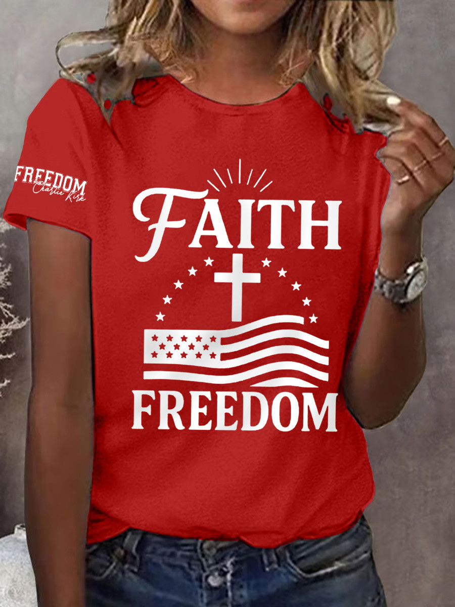 Charlie Kirk Faith Freedom T-Shirt Charlie Kirk Freedom Shirt Gifts For Patriots