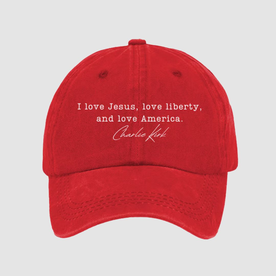 Charlie Kirk Faith Hat I Love Jesus I Love Liberty And Love America Proud Signed Red Baseball Cap