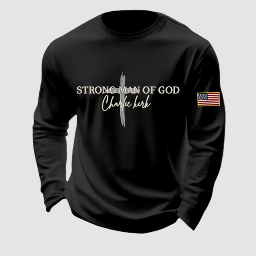 Charlie Kirk Faith Long Sleeve Shirt Strong Man Of God Signed Commemorative Merch Gifts