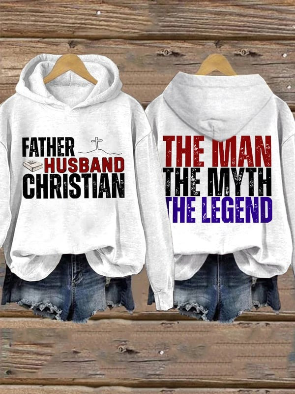 Charlie Kirk Father Husband Christians Hoodie The Man The Myth The Legend Tribute Gifts