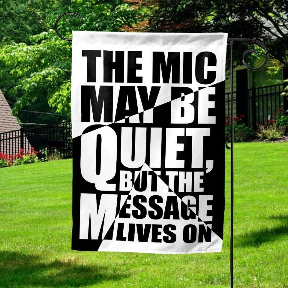 Charlie Kirk Flag The Mic May Be Quiet But The Message Lives On Decor Patriotic Presents