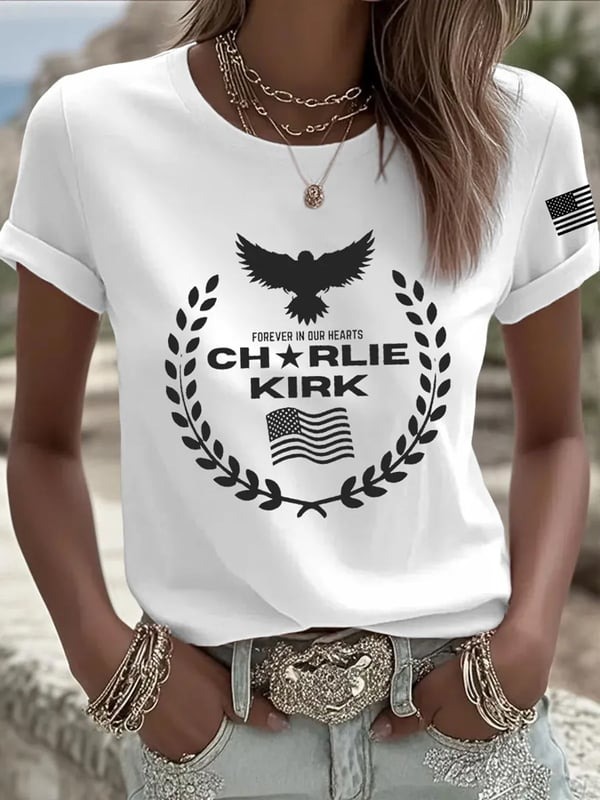 Charlie Kirk Forever In Our Heart Shirt Rest In Peace Charlie Kirk Clothing Memorial Gifts
