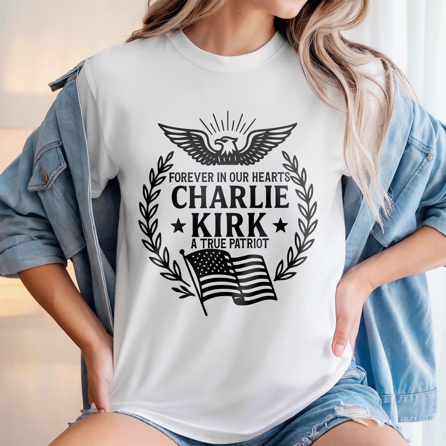 Charlie Kirk Forever In Our Hearts Bright Shirt Gift for Patriots