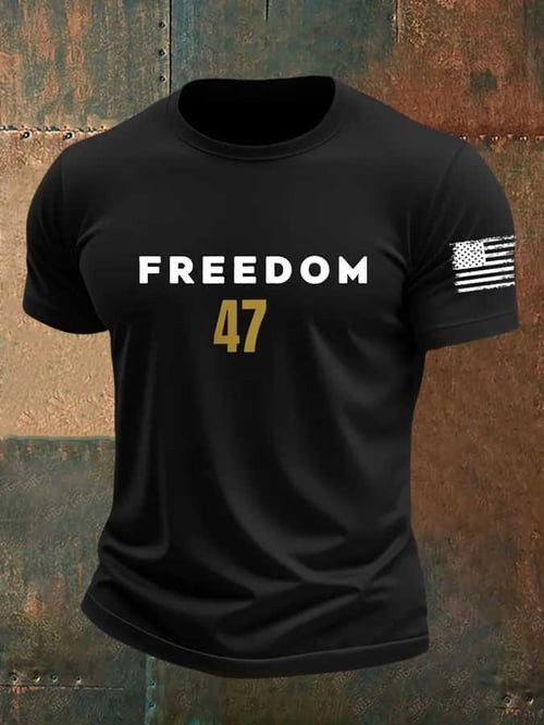 Charlie Kirk Freedom 47 Shirt American Flag Turning Point USA Merch Gift For Supporters