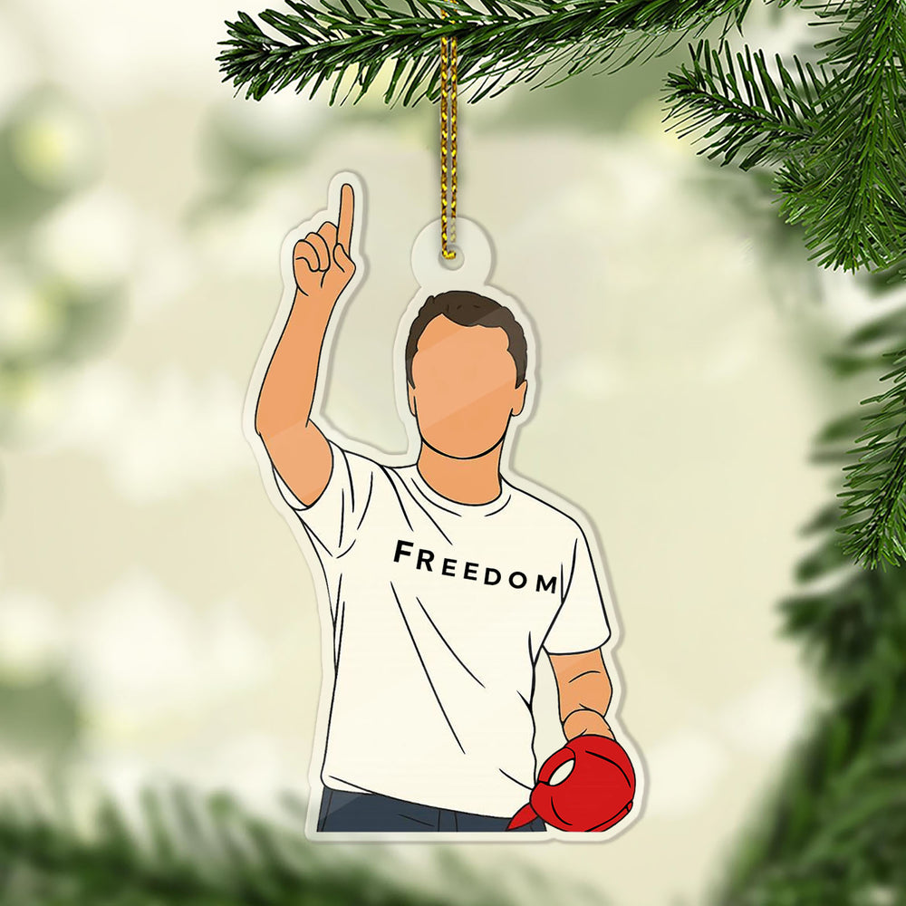 Charlie Kirk Freedom Acrylic Christmas Ornament Justice For Charlie Kirk Best Christmas Decor