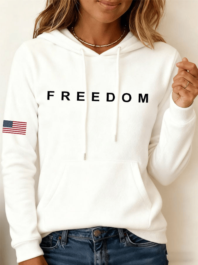 Charlie Kirk Freedom American Flag Print Hoodie RIP Charlie Kirk TPUSA Merch Gift