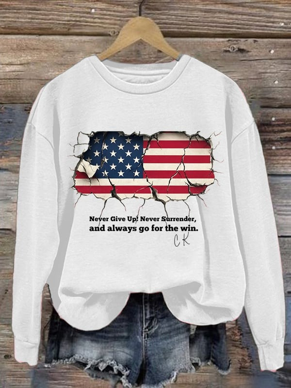 Charlie Kirk Freedom American Flag Print Sweatshirt Memorable America Gift For Supporters