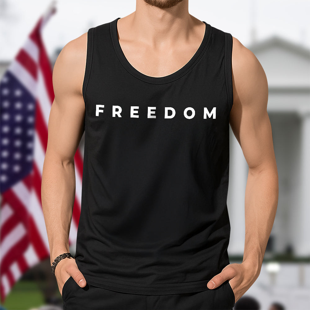 Charlie Kirk Freedom Black Tanktop Gift for Free Speech Supporters