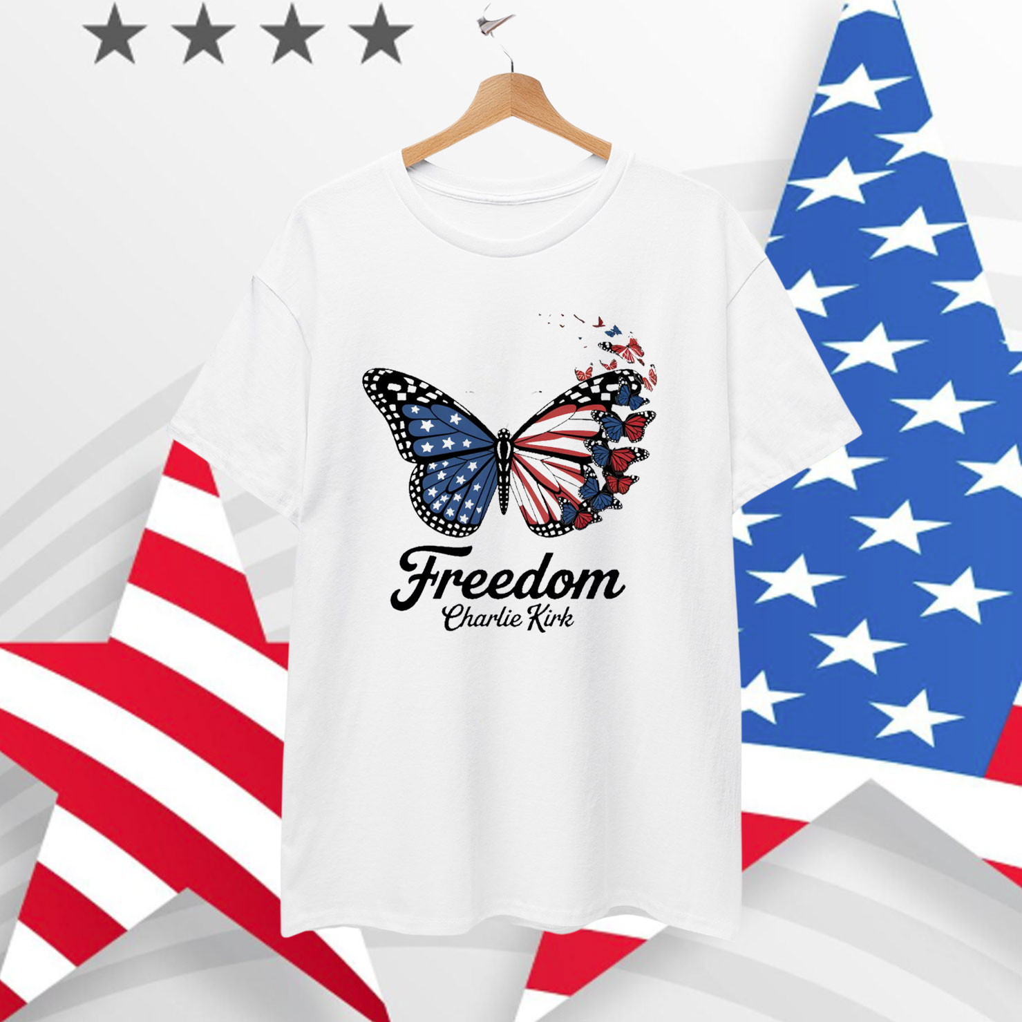 Charlie Kirk Freedom Butterfly Shirt Charlie Kirk Merch Store