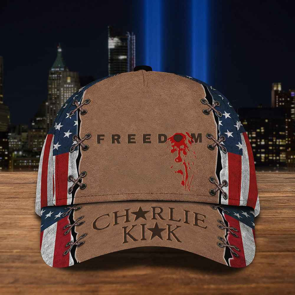 Charlie Kirk Freedom Cap Bloodstain Charlie Kirk Memorial Gifts For Conservative Support