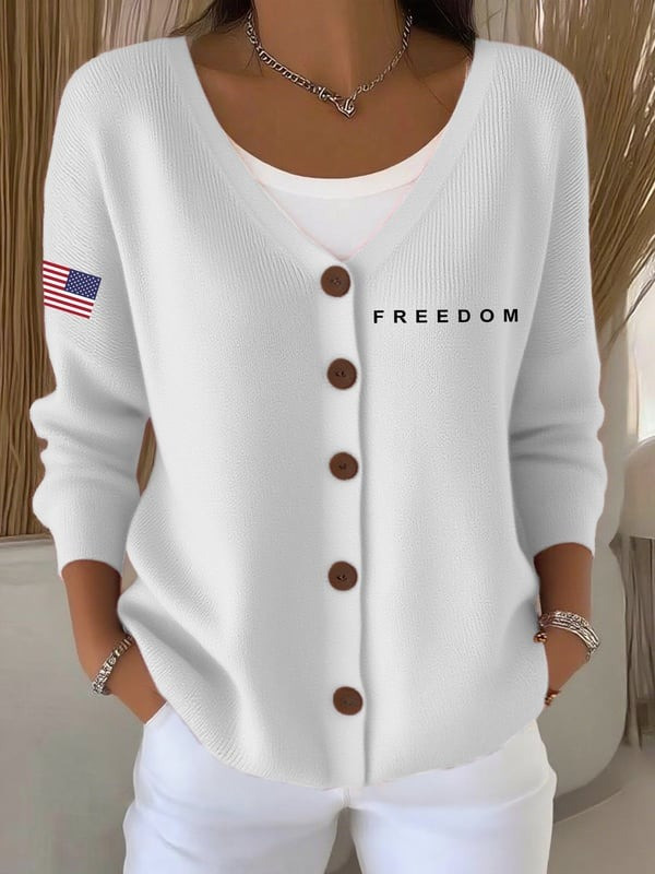 Charlie Kirk Freedom Cardigan American Flag Turning Point USA Merch Gift For Supporters