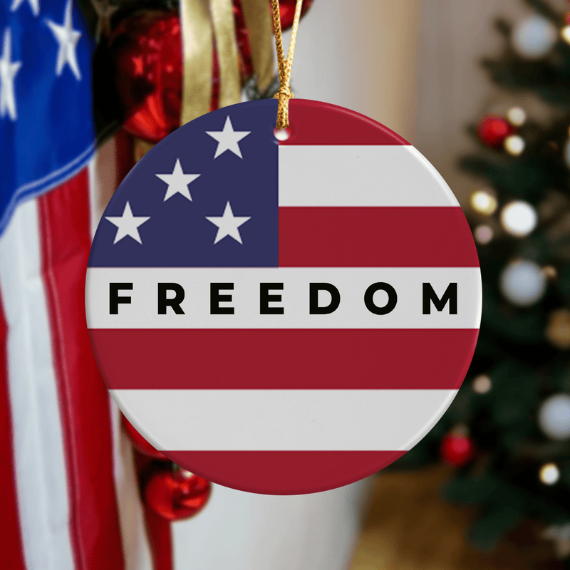 Charlie Kirk Freedom Ceramic Ornament