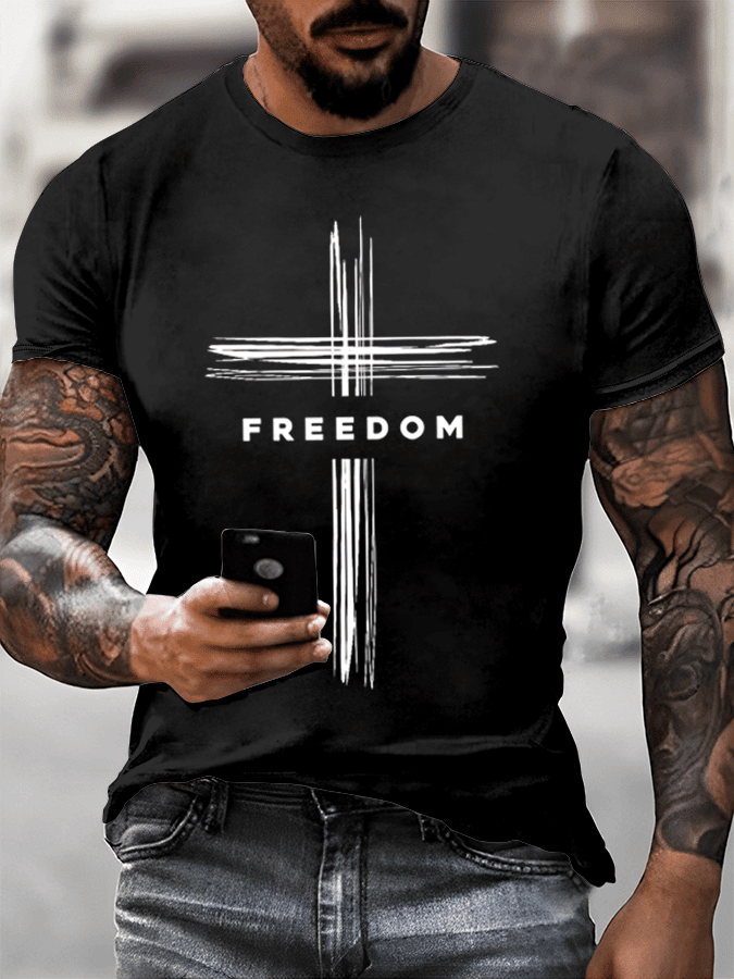 Charlie Kirk Freedom Cross Print Shirt TPUSA Merch