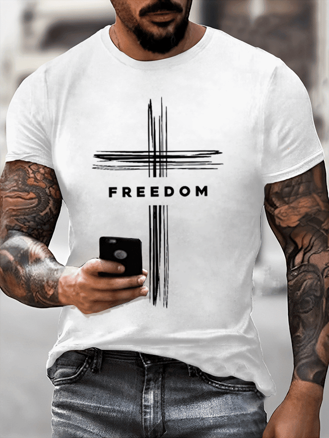 Charlie Kirk Freedom Cross Print Shirt TPUSA Merch Tribute Gift