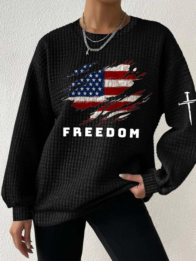 Charlie Kirk Freedom Cross Sweatshirt Freedom And Faith Best Charlie Kirk Apparel