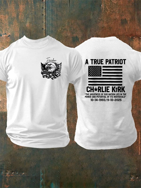 Charlie Kirk Freedom Eagle Shirt A True Patriot Charlie Kirk Merch Memorial Gifts