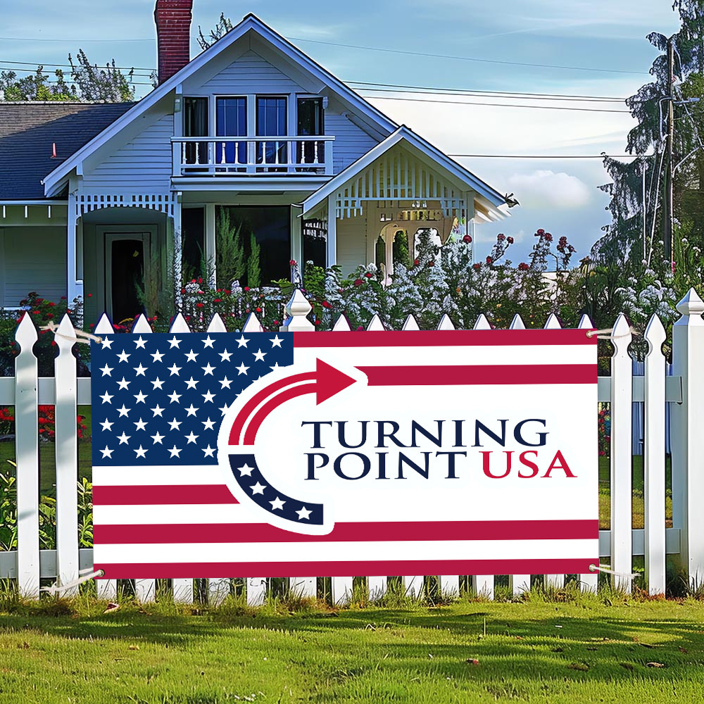 Charlie Kirk Freedom Fence Banner Turning Point USA Merch Best Charlie Kirk Outdoor Display