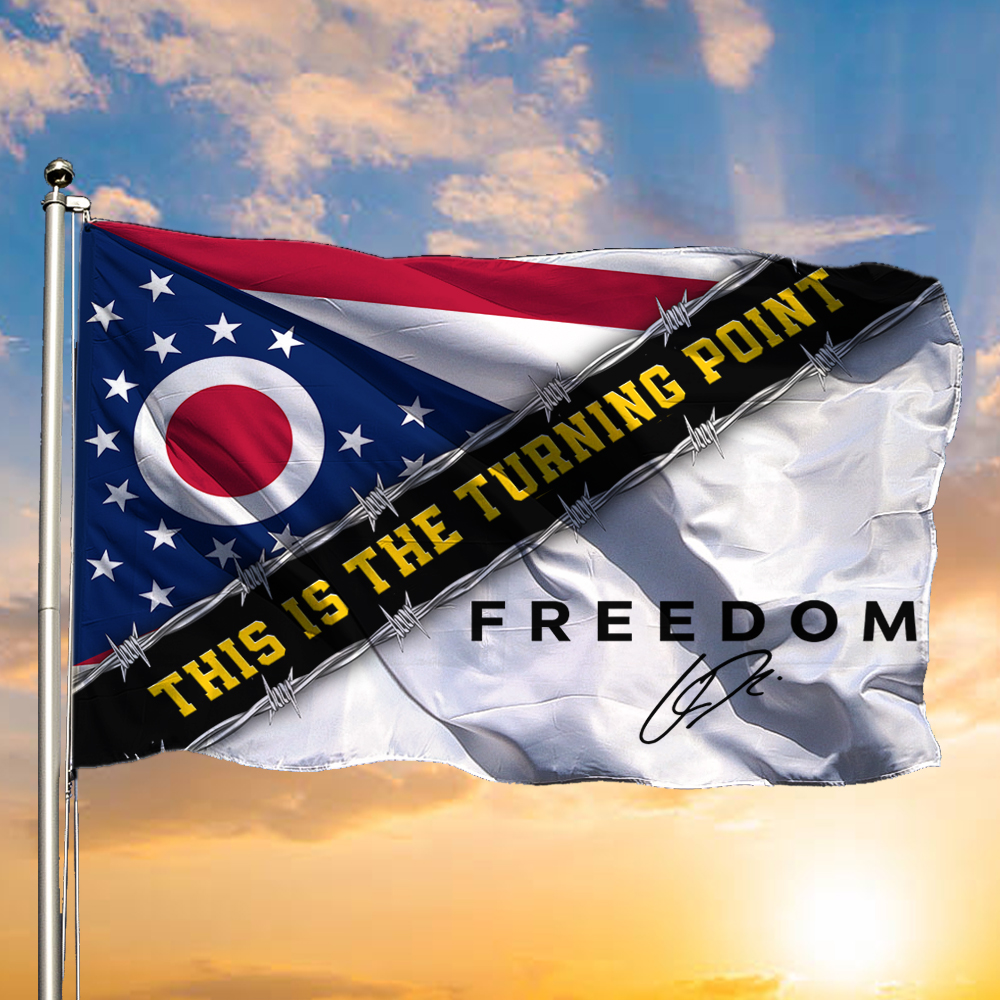 Charlie Kirk Freedom Flag Buckeye Freedom This Is The Turning Point Signed Flag For Enthusiasts