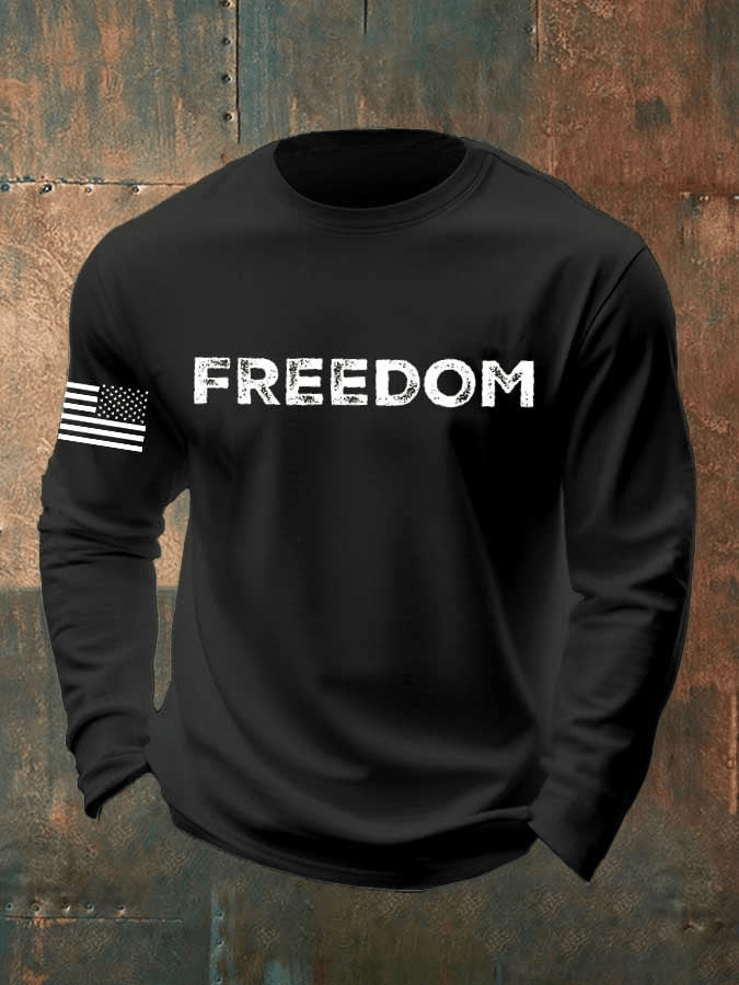 Charlie Kirk Freedom Flag Print Long Sleeve Shirt Charlie Kirk Memorial Gift TPUSA Merch