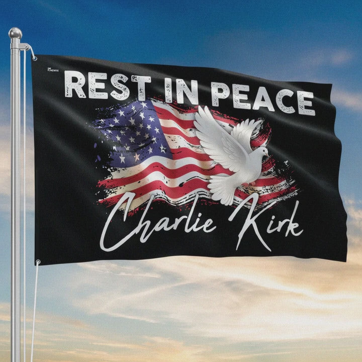 Charlie Kirk Freedom Flag Rest In Peace Charlie Kirk Signed Memorial Charlie Kirk Gifts