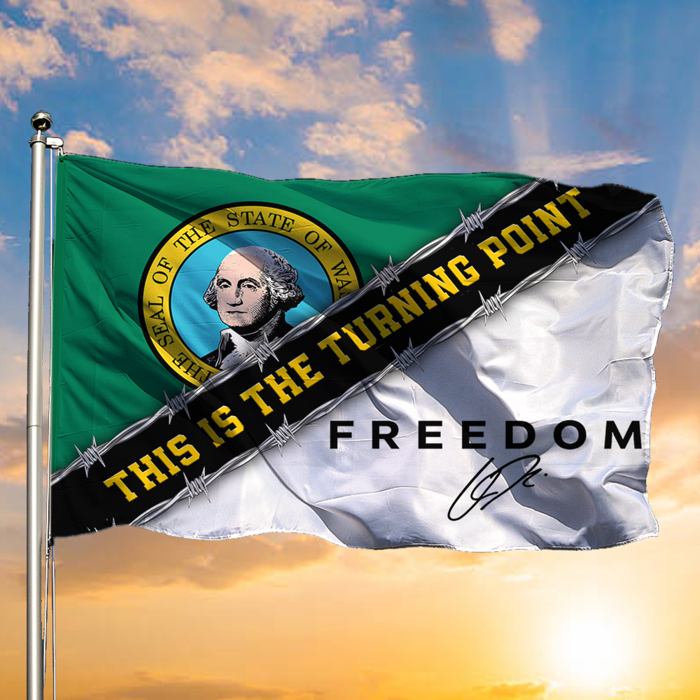 Charlie Kirk Freedom Flag This Is The Turning Point Evergreen Freedom Best Signed Decor