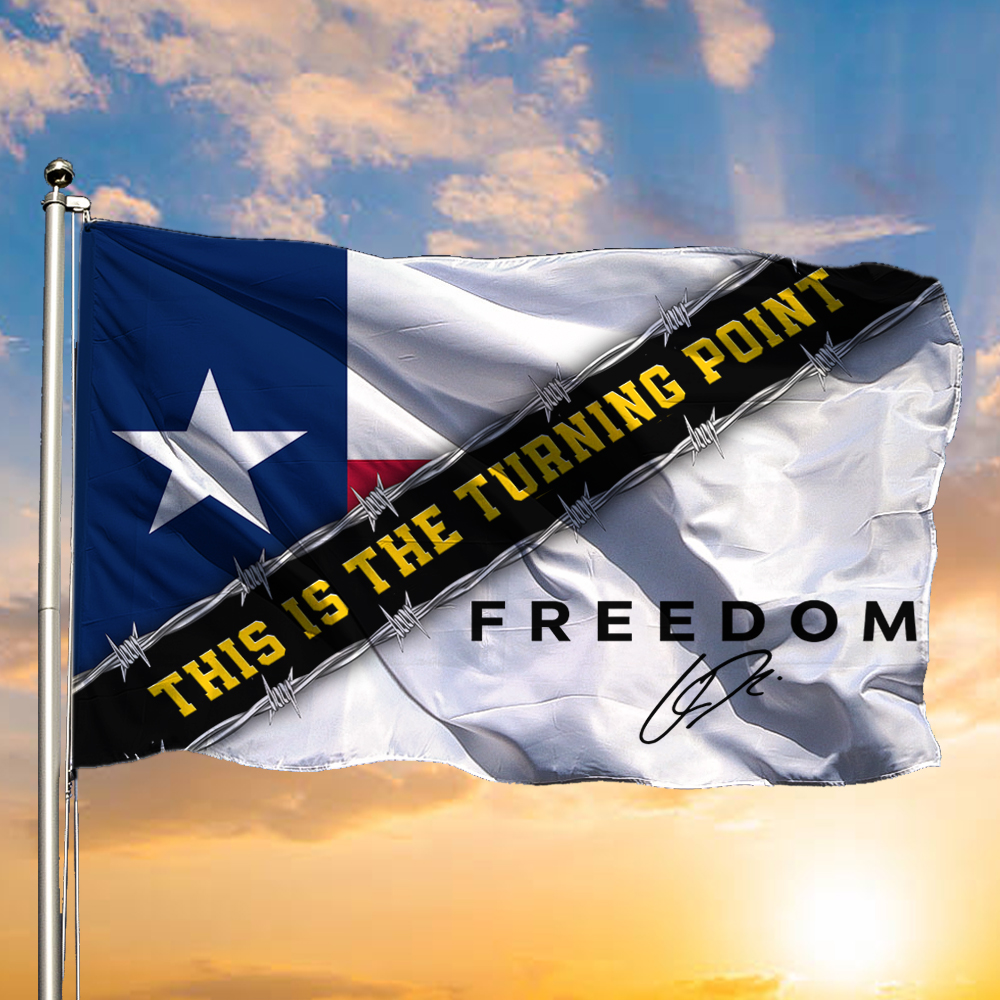 Charlie Kirk Freedom Flag This Is The Turning Point Lone Star Freedom Signed Hanging Decor