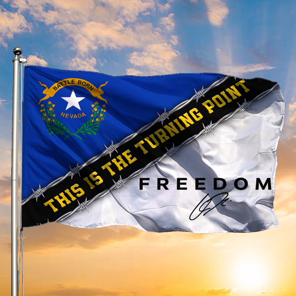 Charlie Kirk Freedom Flag This Is The Turning Point Silver Freedom Signed Flag For Patriots