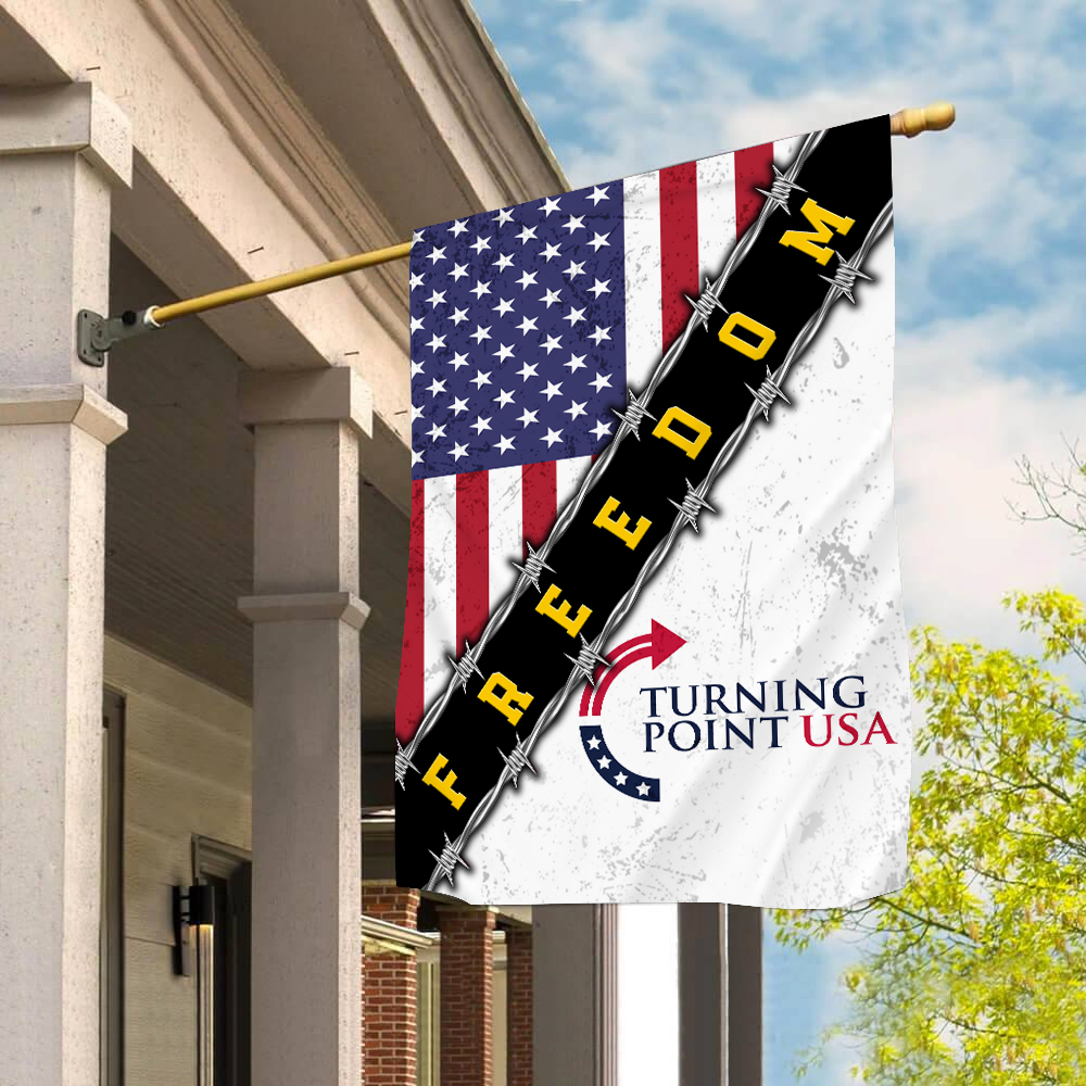 Charlie Kirk Freedom Flag Turning Point USA Merch Proud Outdoor Decor Flag Gifts