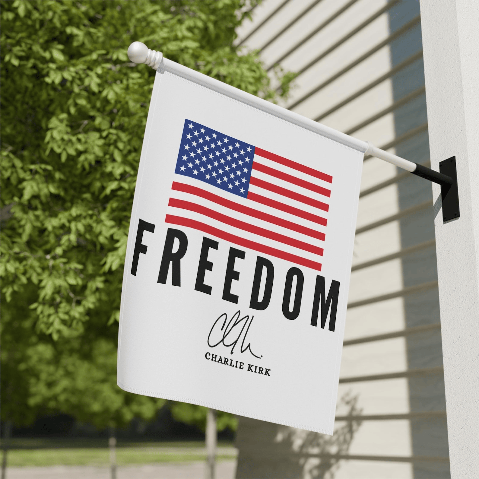 Charlie Kirk Freedom Garden Flag Patriotic USA Political Decor