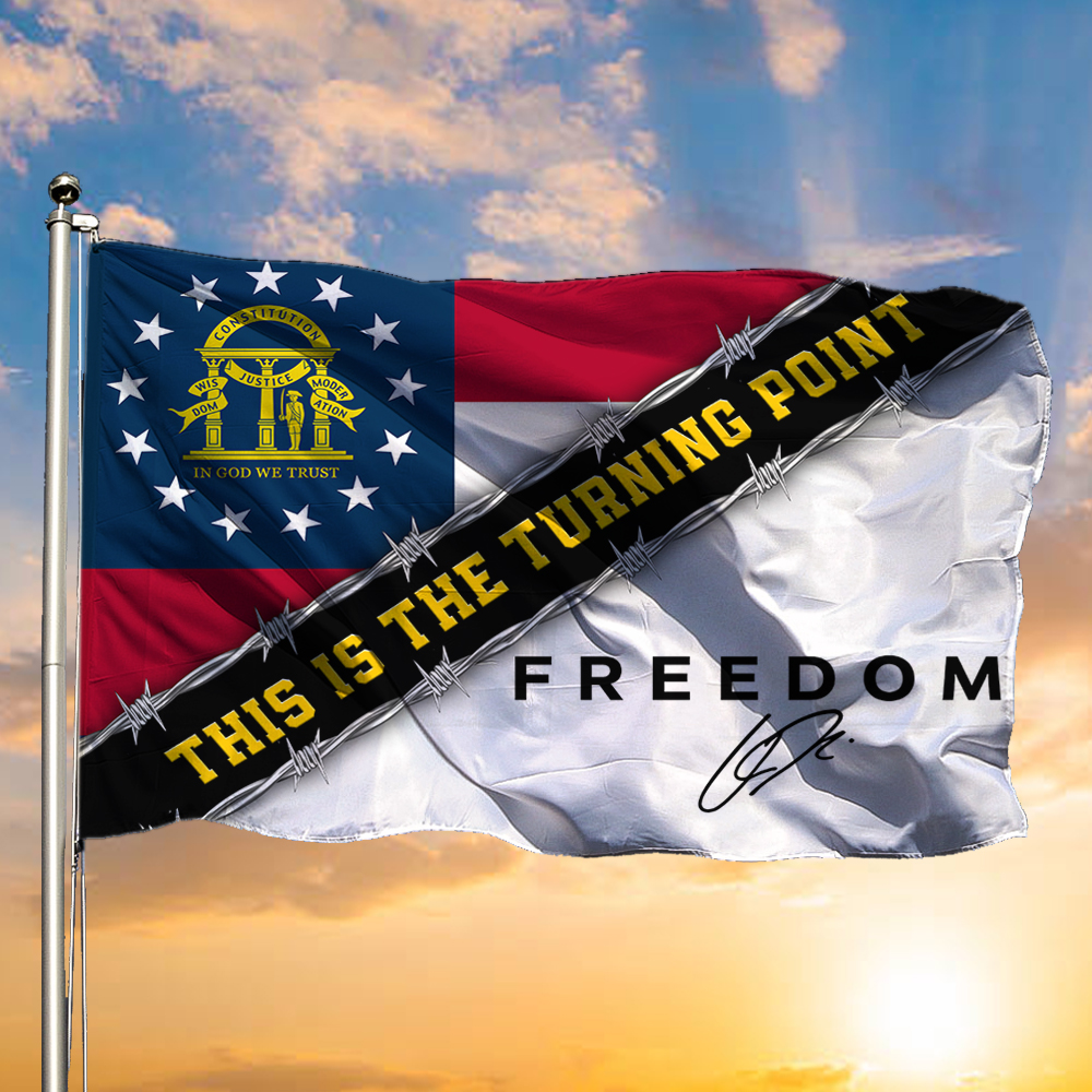 Charlie Kirk Freedom Garden Flag Peach State Patriot Turning Point USA Merch Proud Decor