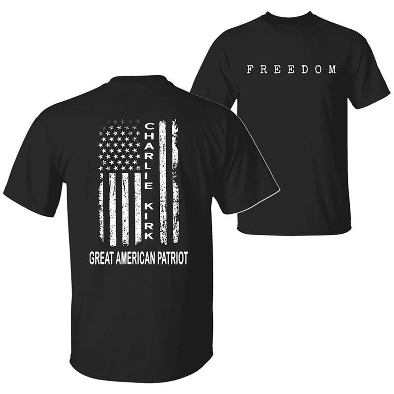 Charlie Kirk Freedom Graphic A True American Patriot US Flag Shirt