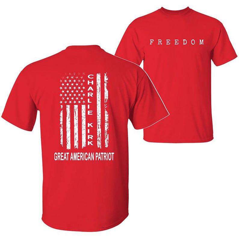 Charlie Kirk Freedom Graphic A True American Patriot US Flag Shirt Gift for American Conservatives