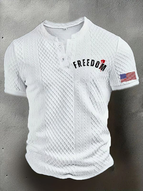 Charlie Kirk Freedom Half Button Shirt Bloodstain RIP Charlie Kirk Merch Gift For Supporters
