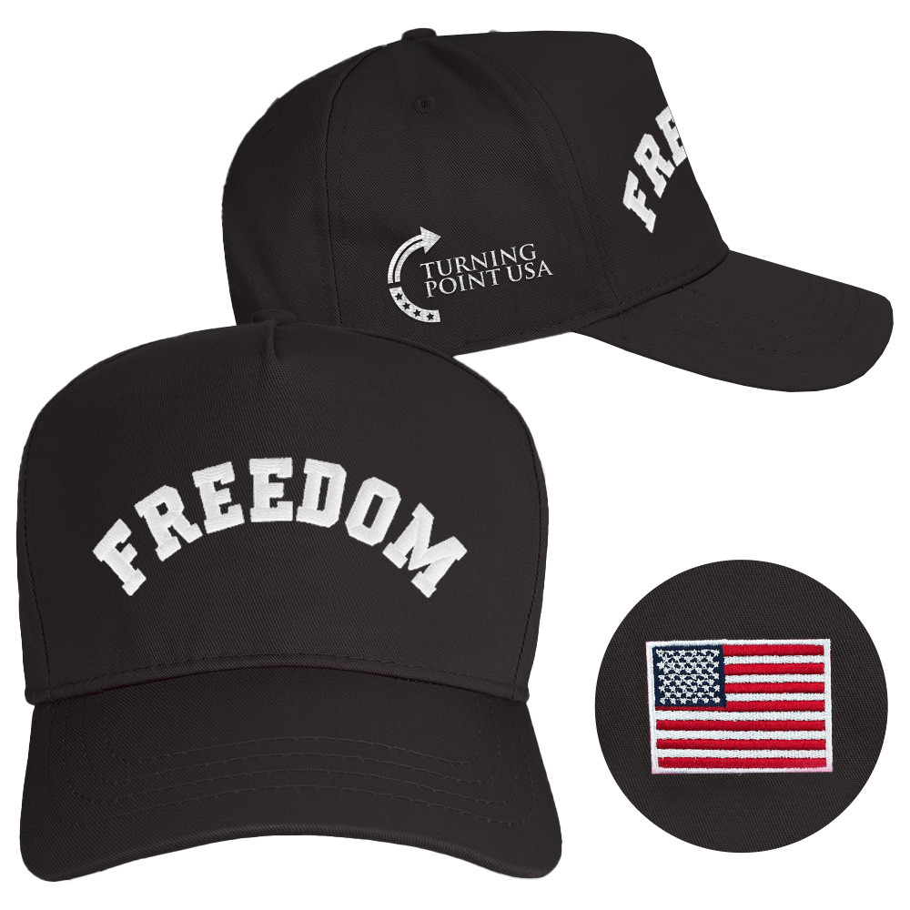 Charlie Kirk Freedom Hat Black Embroidered Charlie Kirk Hat Turning Point USA Store TPUSA Merch